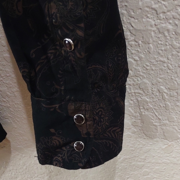 COWGIRL HARDWARE,Black and Brown Western Shirt, Size XL - Picture 6 of 17